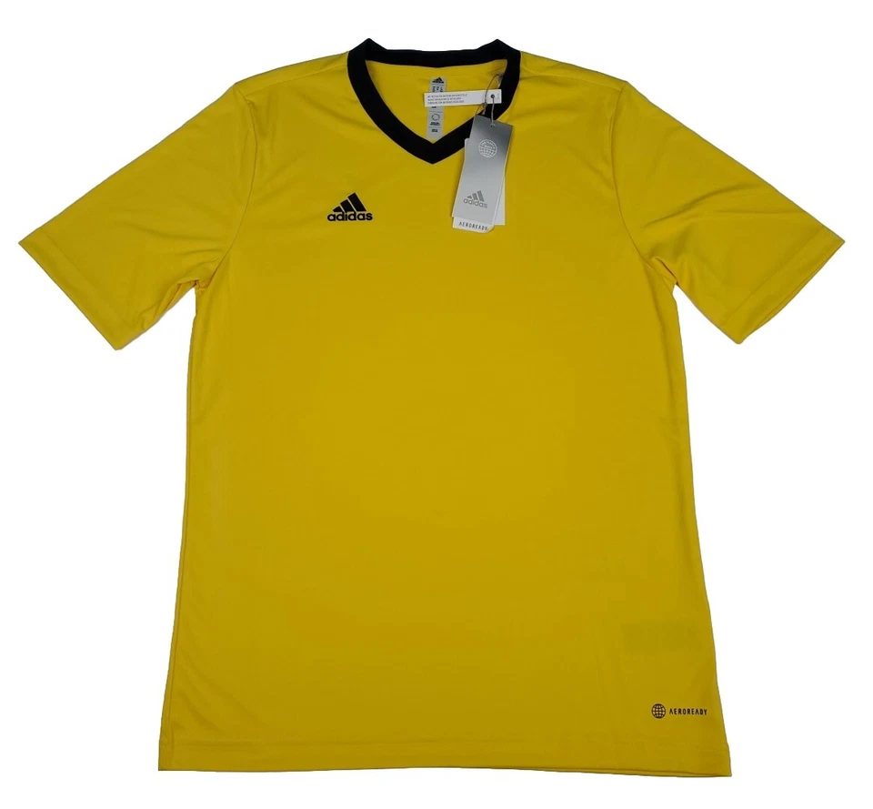 Adidas Entrada 22 Soccer Jersey Top (Youth) Yellow / Black Size XL Kids