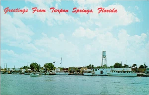 Tarpon Springs FL Grüße Fischerboote Anclote River unbenutzte Postkarte H18 - Bild 1 von 2