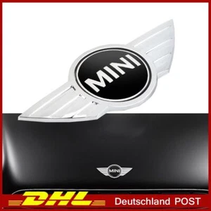 Schwarz Metall 2pc Für Mini Cooper Motorhaube Heckklappe Flügeln Emblem - Bild 1 von 7