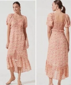 Astr The Label Women’s XS Balloon Sleeve Sweetheart Floral Maxi Dress New Tags - Picture 1 of 7