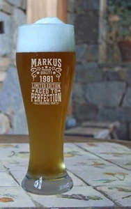 Weizenglas mit Name graviert personalisiert Geburtsjahr - Bierglas Wunschgravur - Bild 1 von 9