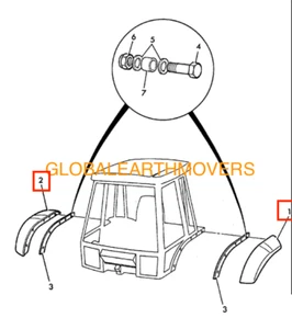JCB BACKHOE - REAR FENDER LEFT & RIGHT HAND (PART NO. 123/02469 & 123/02470) - Picture 1 of 4