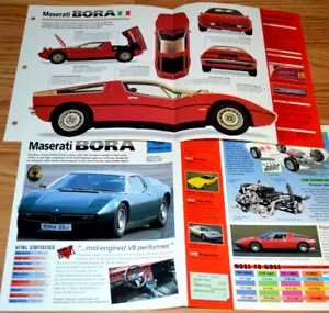Maserati Bora 1973 información de especificaciones póster original folleto vintage 73 - Imagen 1 de 1