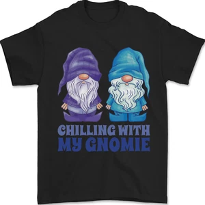 Chilling With My Gnomie Funny Gnomes Mens T-Shirt 100% Cotton - Picture 1 of 14