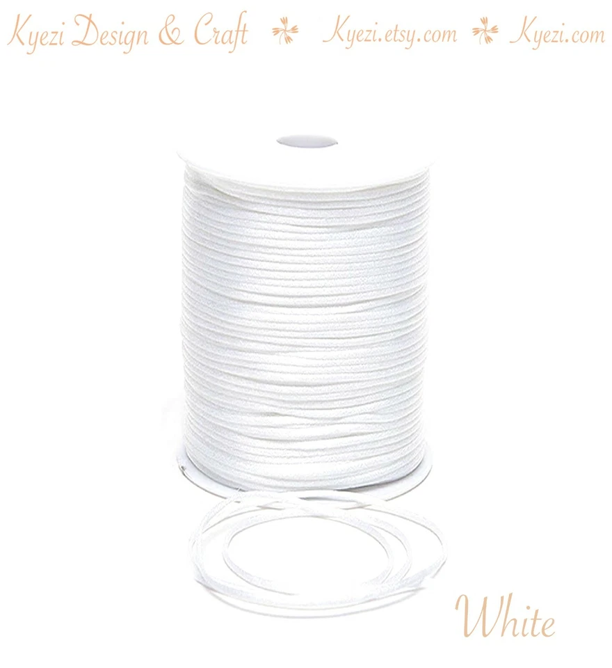 Cuerda de cola de rata satinada de 1 mm Shamballa Macramé Kumihimo 5/10/25/50/100 yardas Foto 1 de 1