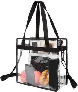 Clear Bags Stadium Approved Clear Tote Bag with Zipper Closure Crossbody Messeng - Picture 1 of 12