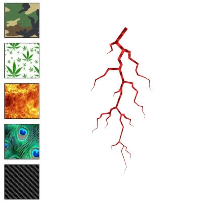STICKER*PIMP Lightning Bolt, Vinyl Decal Sticker, 40 Patterns & 3 Sizes, #6355