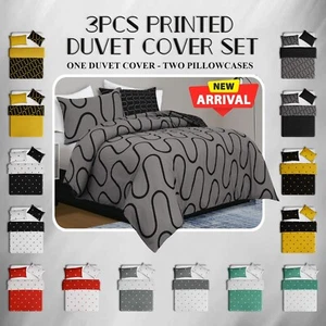 Double Duvet Cover Set King Size Reversible Bedding Set Luxury Quilt Cover Set - Picture 1 of 93