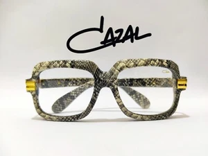 CAZAL Sunglasses Grey Snake Skin Gold Frame Clear Lens Men's Women's Eyewear - Picture 1 of 8