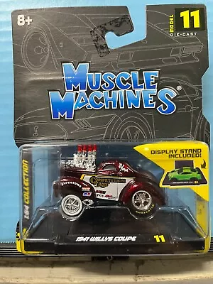 1/64 MAISTO MUSCLE MACHINES 1941 WILLYS COUPE GASSER CANDY RED #11 - Image 1 of 2