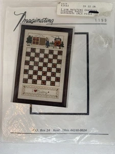 Imaginating Cross Stitch Kit I Luv Quilting Checkerboard Pattern, Cloth & Floss - Picture 1 of 3
