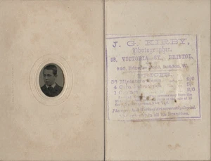 BRISTOL TINTYPE CDV BOY. EMBOSSED PATENT INFO. VICTORIAN FASHION #D4378 - Picture 1 of 4