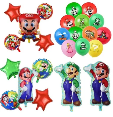 super mario birthday decorations mario bros Luigi Yoshi foil balloons decoration