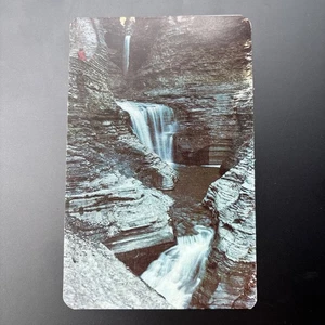 NY Curtain n Cavern Cascades Watkins Glen Finger Lakes FABVINTY GANGA POSTAL - Imagen 1 de 3