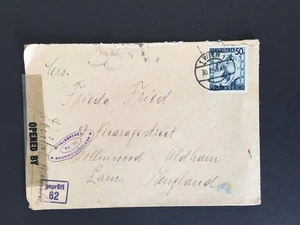 T AUSTRIA 1946 50g ON COVER BOXED CENSOR 62 + CENSOR (W.N.) MARK TO OLDHAM GB - Picture 1 of 2