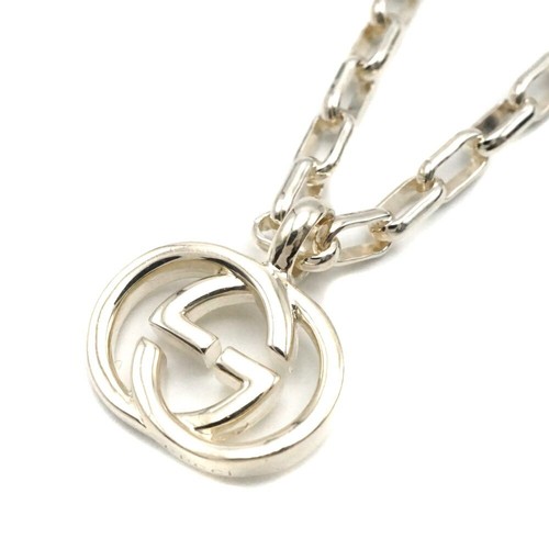 GUCCI Collana G ad Incastro Ciondolo Ag925 Argento Donna Uomo
