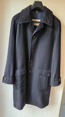 Burberry Men’s Navy Single Breasted Overcoat Size 40R - Image 1 of 4