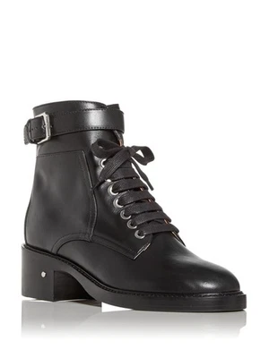 Botas de combate LAURENCE DACADE para mujer negras solene punta redonda cuero 36 Foto 1 de 4