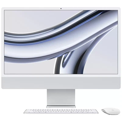 Apple iMac / M3 / 24-inch / 4.5K Display / 8GB / 256GB SSD / Silver - MQR93X/A - Image 1 of 4