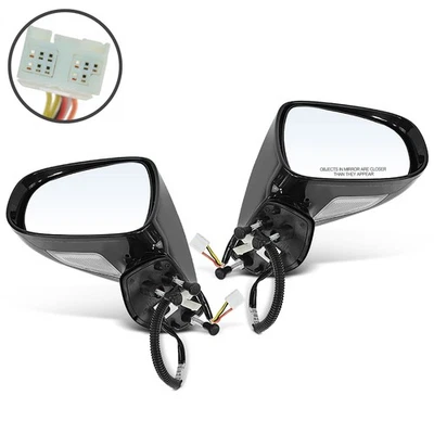 Espejo retrovisor eléctrico liso delantero 2 piezas con calefacción para Lexus IS250 IS350 2006-2008 negro Foto 1 de 4