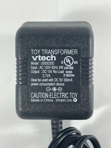 Vtech OEM Toy Power AC Adapter Supply Cable Cord U093030D DC 15V VSmile V.Smile - Picture 1 of 4