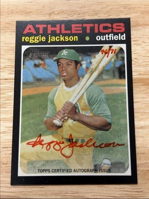 2020 Topps Heritage Real One Autographs Red Reggie Jackson Auto 46/71 Oakland - Image 1 of 2