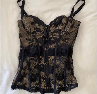 Corsé Bustier LaPerla negro y dorado de encaje  Foto 1 de 3