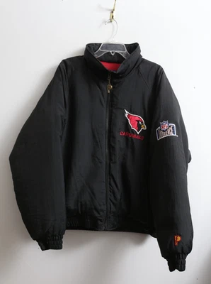 EUC VTG Men's XL Pro Layer Arizona Cardinals Experience Black Full-Zip Puffer - Image 1 of 4