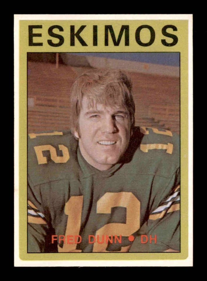 1972 O-Pee-Chee CFL #102 Fred Dunn   NM/NM+ X3581143 - Image 1 of 3