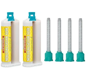 Juego regular de 2 50 ml de material de registro de mordeduras dentales sin sabor + 4 puntas de mezcla - Imagen 1 de 7