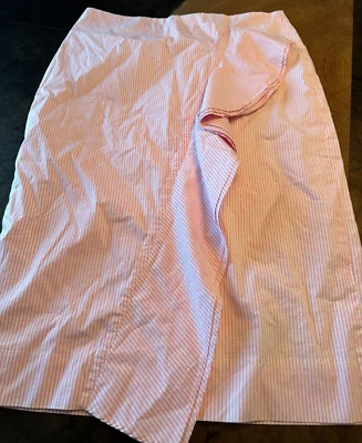 FALDA LÁPIZ MUJER J CREW ROSA RAYAS VOLANTES TALLA 8 Foto 1 de 4