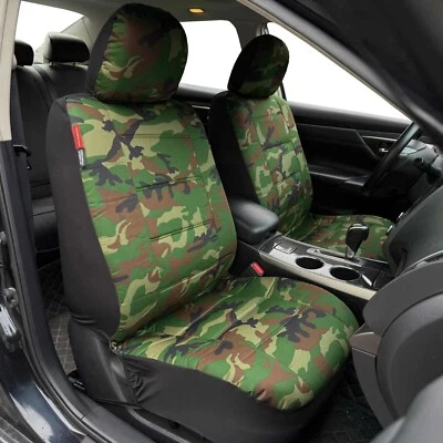 Front Car Seat Covers Marine Camo Canvas For Hyundai Grand i10 - Image 1 of 4