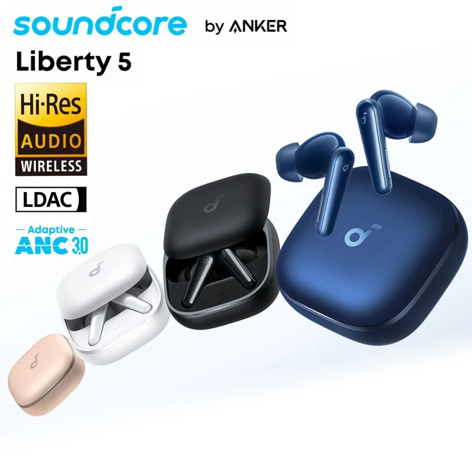 Soundcore Liberty 5 Wireless Earbuds Adaptive ANC3.0 Immersive Dolby Audio 6-Mic - Image 1 of 1