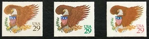 1992 Scott #2595 - 2597, 29¢, EAGLE & SHIELD - MNH - Set of 3 Booklet Singles - Picture 1 of 1