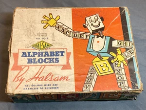 Halsam Alphabet Blocks in Original Box Set 3012 - Picture 1 of 10