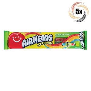 5x Packungen Airheads Xtremes Rainbow Berry Sweet & Sour Süßigkeiten Seile - 2oz - Bild 1 von 1