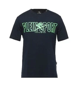 PHILIPP PLEIN SPORT T-shirt Girocollo Blu Navy Logo Uomo Tg M - Foto 1 di 3