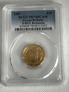 £25 1987 Great Britain Britannia Gold Elizabeth II PCGS PR 70 DCAM - Picture 1 of 2