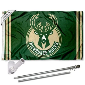 Milwaukee Bucks Flag Pole and Bracket Kit - Picture 1 of 8