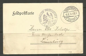 **OSBURGH - GERMANY / EAST PRUSSIA / POLAND. 1914. WW1. CARD. RASTENBURG. LANDWE - Picture 1 of 2