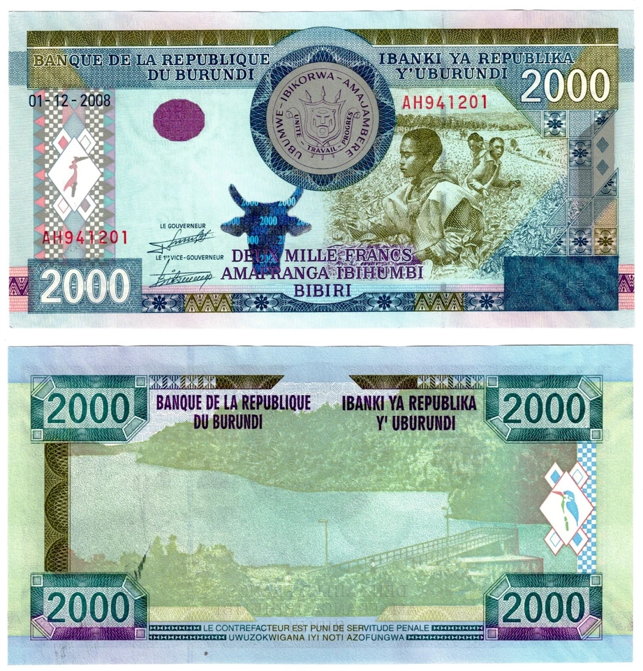 2008 Burundi 2000 Francs Banknote UNC P47 - Image 1 of 1