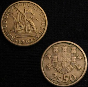 PORTUGAL, SEGUNDA REPÚBLICA, 2,50 ESCUDOS 1963, AXF. - Imagen 1 de 1
