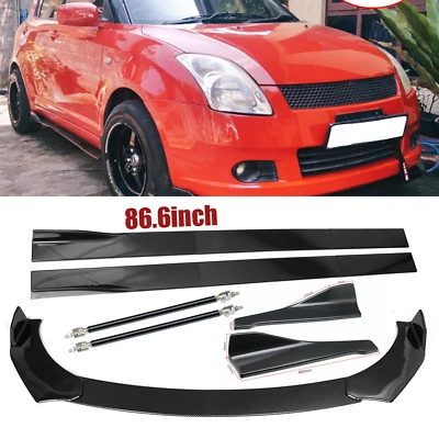 Front Bumper Spoiler For Suzuki Swift Body Kit+Side Skirt+Rear Carbon Fiber Foto 1 de 4