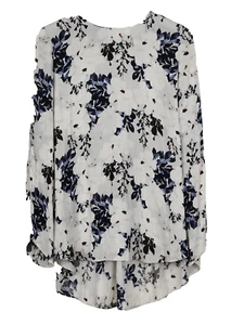 Witchery Floral Blouse Womens White Size 12 Long Sleeve - Picture 1 of 11