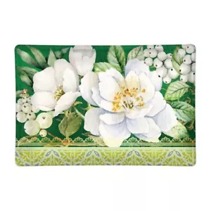 Michel Design Works Winter Blooms Glass Soap Dish Trinket Tray Candy Dish - Picture 1 of 2