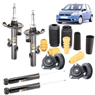 KIT 4 AMMORTIZZATORI FORD FIESTA V 5 + TAMPONI ANTERIORI E POSTERIORI - Immagine 1 di 4