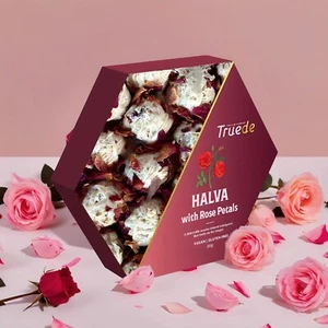 200g Halva with Rose Petals Tahini Sesame Paste Gifting Authentic Taste - Picture 1 of 4