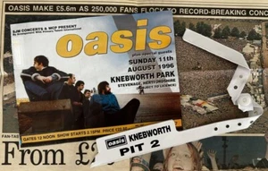 Authentic OASIS TICKET & WRISTBANK Knebworth Park - Sunday 11th August 1996 - Picture 1 of 7