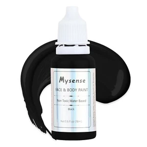 Pintura facial y corporal negra Mysense 0,6 oz - a base de agua, no tóxica, lavable (paquete de 2) - Imagen 1 de 6