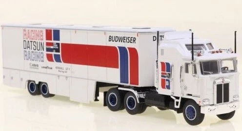 BREKINA 85740 Scala HO Kenworth K100 Aerodyne 1980 Race Transport Semitrailer - Immagine 1 di 1